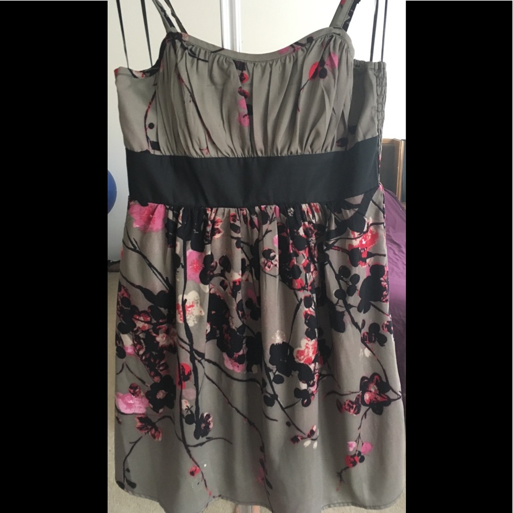 Green cherry blossom dress